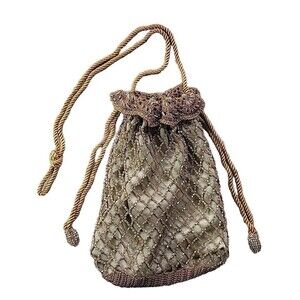 Knot~Knots Sharmark Women's Flapper Style Beaded Mesh Bag Roaring 20s Design